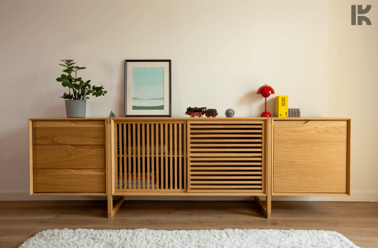 Holzkind Kommode Detail handgefertigt